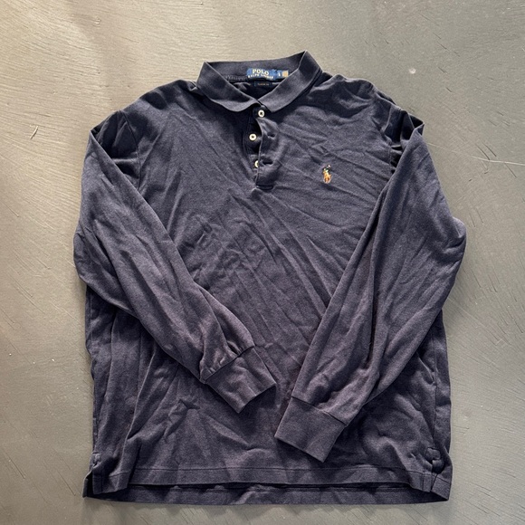 Polo by Ralph Lauren Men's Dark Blue Long Sleeve Polo - Picture 1 of 2